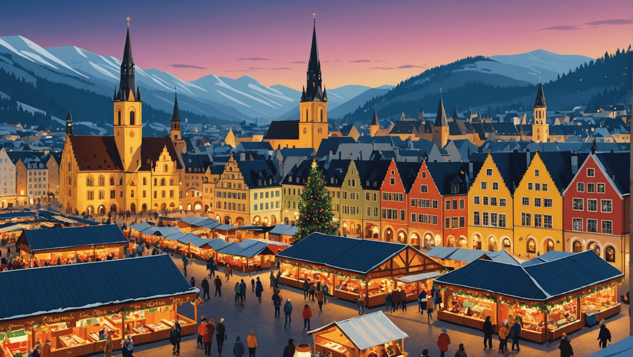 探索欧洲最绚丽的圣诞市场，沉浸在这个季节的魔力之中，感受它的灯光、美食和传统工艺。