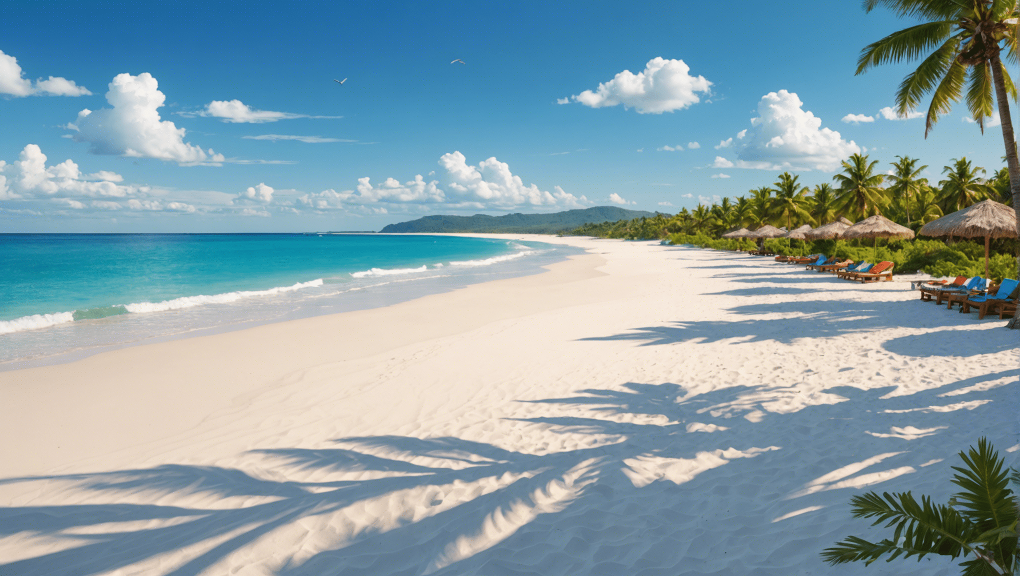 世界中で最も美しい白い砂浜を発見し、その美しさと静けさに魅了されてください。