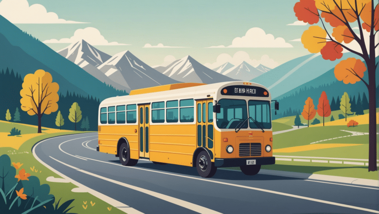 voyagez en bus à travers des itinéraires pittoresques avec tout le confort nécessaire pour une expérience de voyage inoubliable.