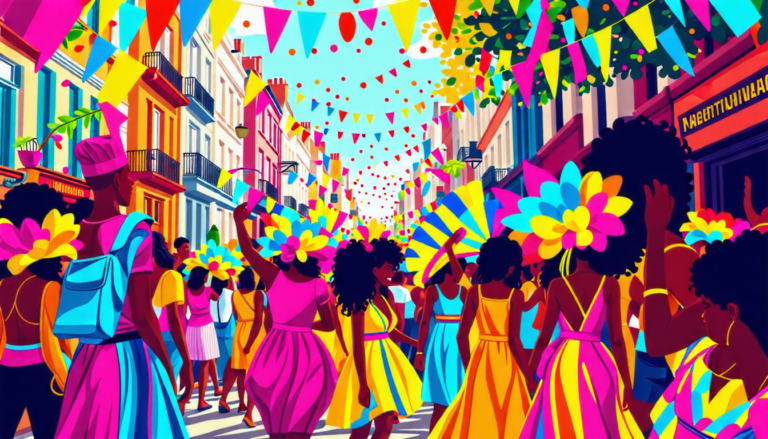 vivez l'effervescence du carnaval de notting hill les 25 et 26 août 2024 ! découvrez une célébration vibrante des cultures avec des défilés colorés, des musiques entraînantes et une ambiance festive inoubliable. rejoignez-nous pour célébrer la diversité et la joie au cœur de londres !